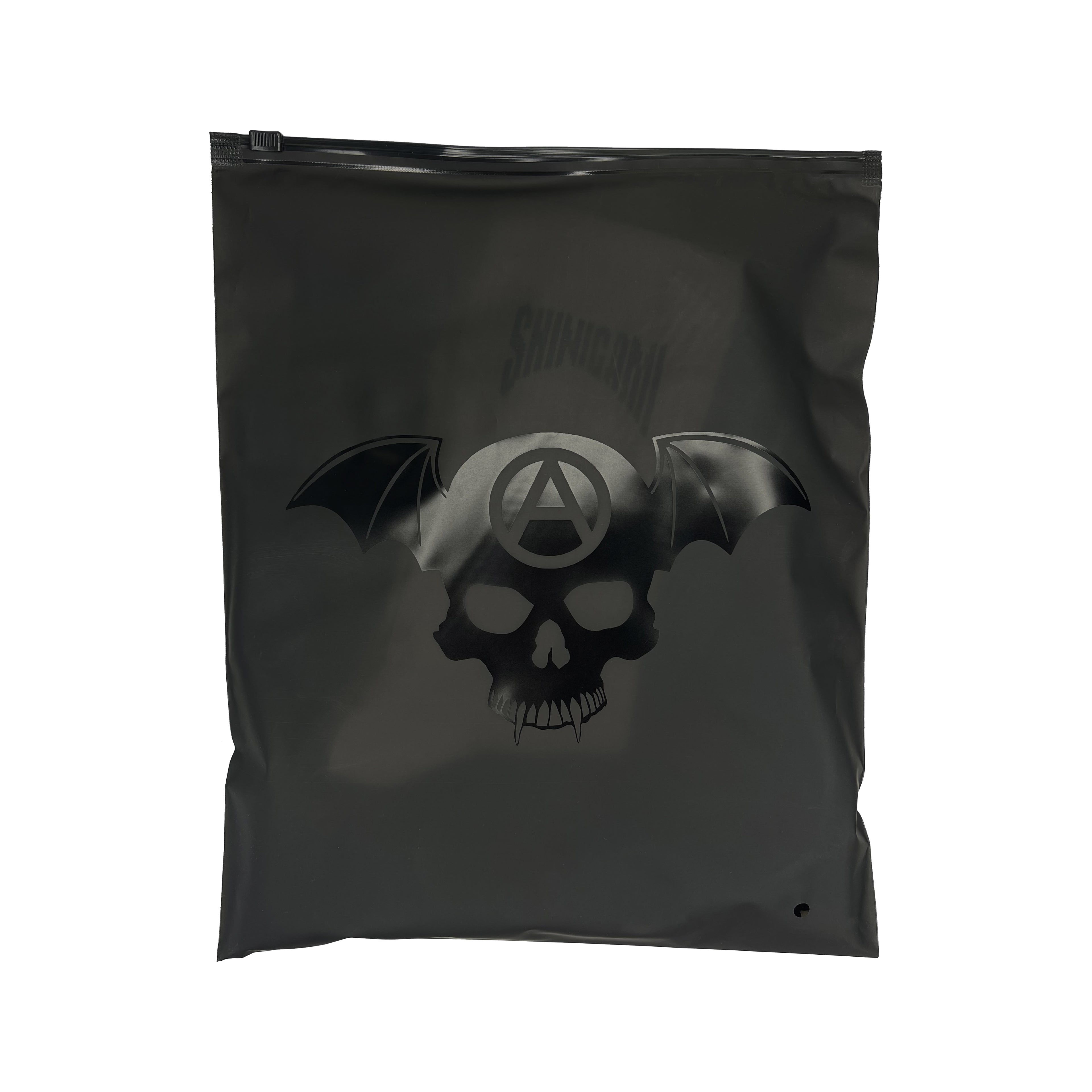 Shinigami Couture anarchy socks in branded black packaging bag