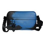 Shinigami Couture thermochromic crossbody bag in blue with Beep the Bat rubber keychain