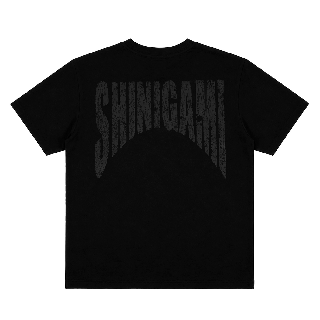 Shinigami Couture black bobby tee with back logo print