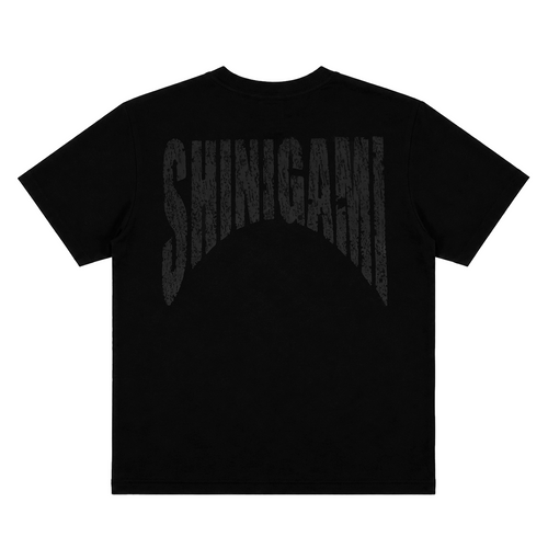 Shinigami Couture black bobby tee with back logo print