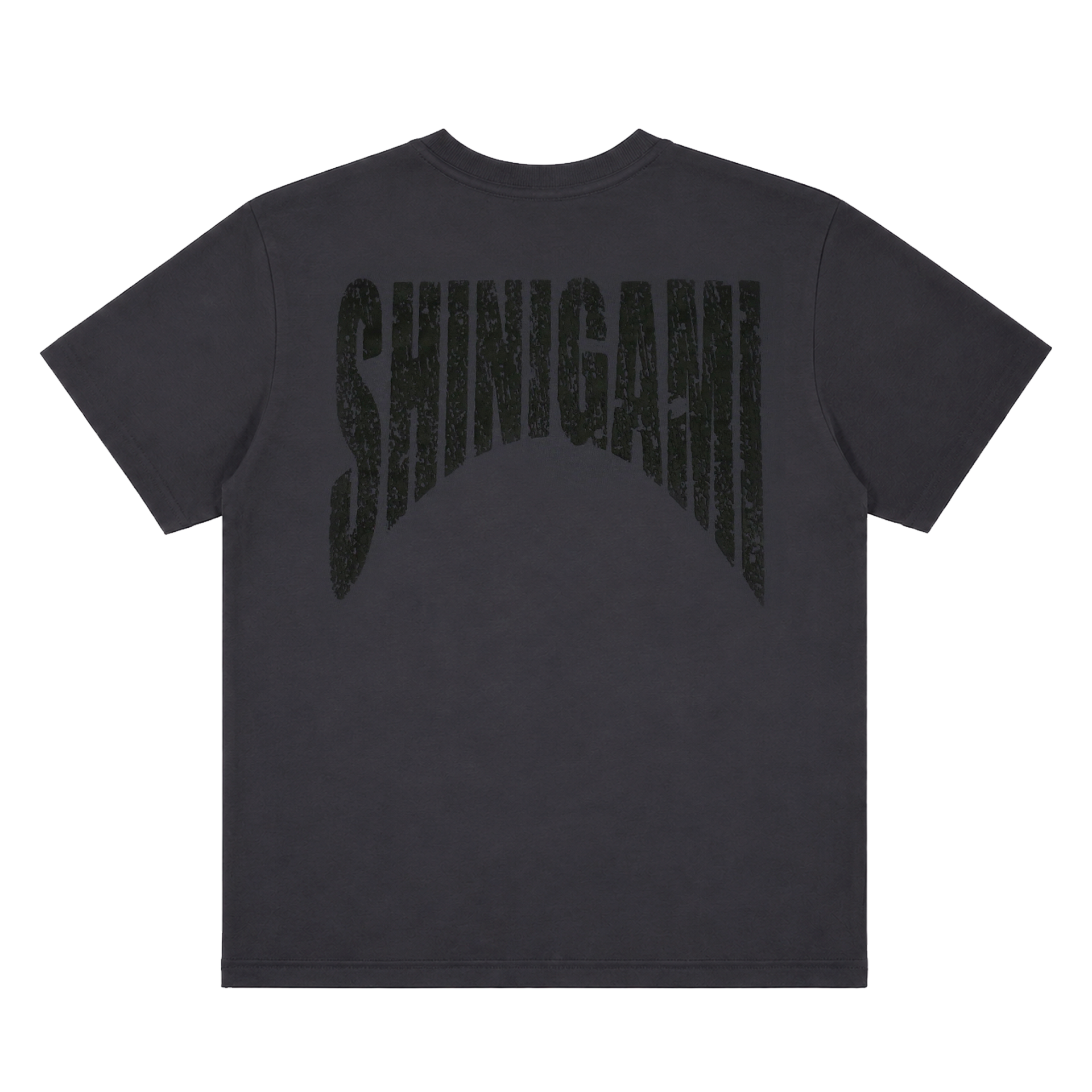 Shinigami Couture dark gray bobby tee with back logo print