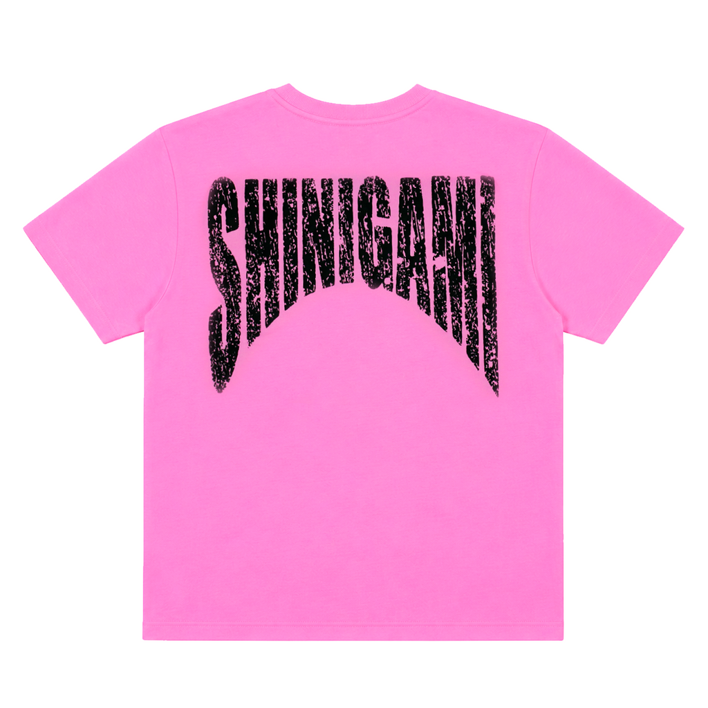 Shinigami Couture pink bobby tee with back logo print