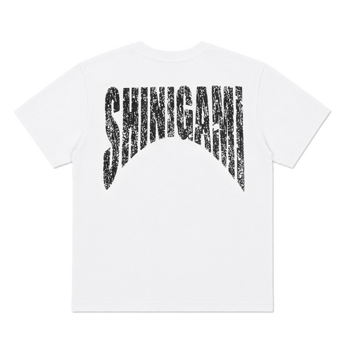 Shinigami Couture white bobby tee with back logo print