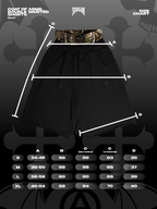 Shinigami Couture coat of arms double-waisted shorts light gray size chart