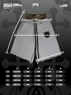 Shinigami Couture coat of arms double-waisted shorts light gray size chart