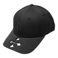 Shinigami Couture black cap with cross-shaped brim cut-out