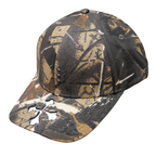 Shinigami Couture camouflage cap with cross-shaped brim cut-out