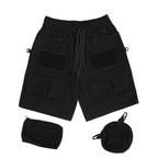 Shinigami Couture black cargo shorts with detached interchangeable removable utility bags